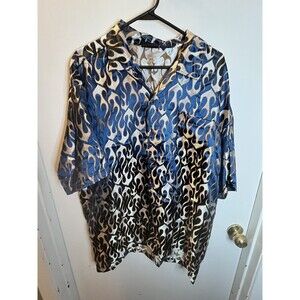 Prototype Button Up Shirt all over print flames hype Beast supreme VTG XL